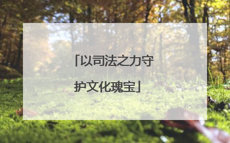 以司法之力守护文化瑰宝