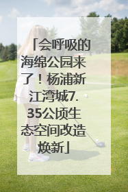 会呼吸的海绵公园来了！杨浦新江湾城7.35公顷生态空间改造焕新