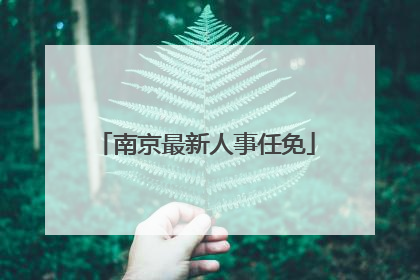 南京最新人事任免