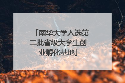 南华大学入选第二批省级大学生创业孵化基地
