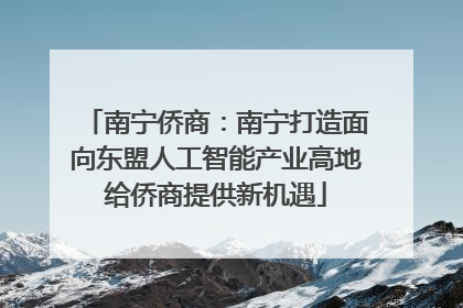 南宁侨商：南宁打造面向东盟人工智能产业高地给侨商提供新机遇