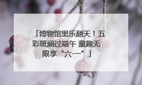 博物馆里乐翻天！五彩斑斓过端午 童趣无限享“六·一”