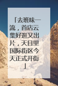 去班味一流，首店云集好逛又出片，天目里国际街区今天正式开街