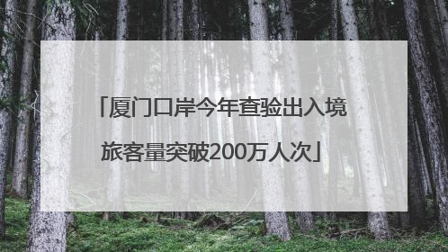 厦门口岸今年查验出入境旅客量突破200万人次