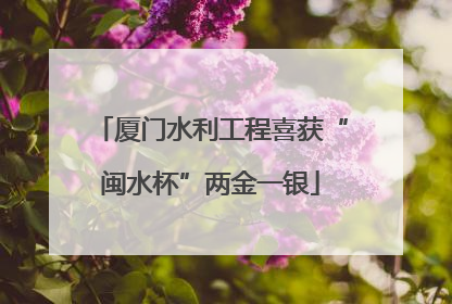 厦门水利工程喜获“闽水杯”两金一银