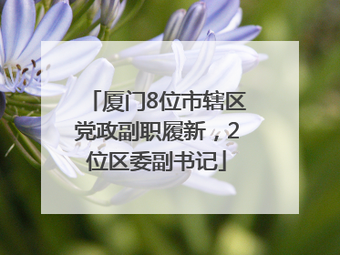 厦门8位市辖区党政副职履新，2位区委副书记