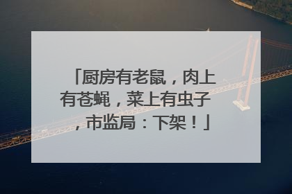 厨房有老鼠，肉上有苍蝇，菜上有虫子，市监局：下架！