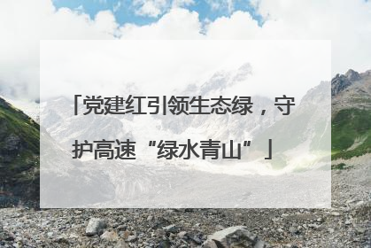 党建红引领生态绿，守护高速“绿水青山”