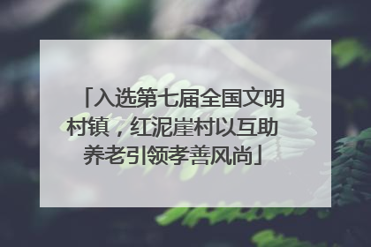 入选第七届全国文明村镇，红泥崖村以互助养老引领孝善风尚