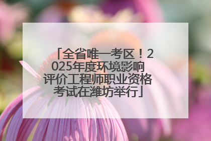 全省唯一考区！2025年度环境影响评价工程师职业资格考试在潍坊举行