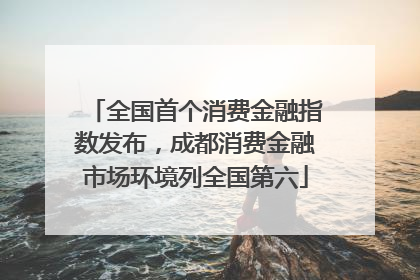 全国首个消费金融指数发布，成都消费金融市场环境列全国第六