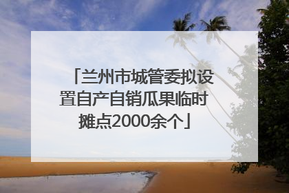 兰州市城管委拟设置自产自销瓜果临时摊点2000余个