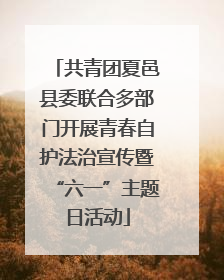 共青团夏邑县委联合多部门开展青春自护法治宣传暨“六一”主题日活动