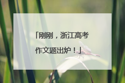 刚刚，浙江高考作文题出炉！