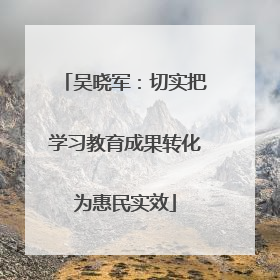 吴晓军：切实把学习教育成果转化为惠民实效