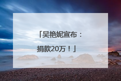 吴艳妮宣布：捐款20万！