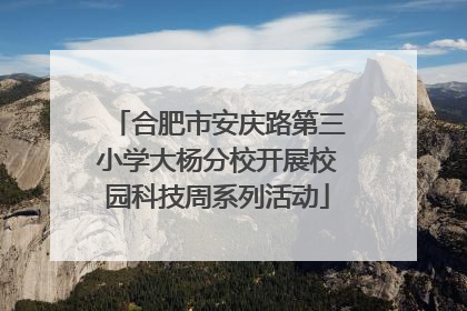 合肥市安庆路第三小学大杨分校开展校园科技周系列活动