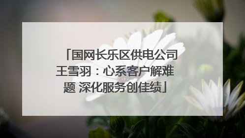 国网长乐区供电公司王雪羽：心系客户解难题 深化服务创佳绩