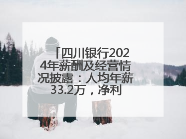 四川银行2024年薪酬及经营情况披露：人均年薪33.2万，净利润突破20亿