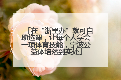 在“浙里办”就可自助选课，让每个人学会一项体育技能，宁波公益体培落到实处