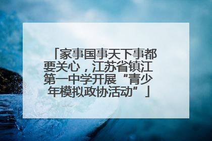 家事国事天下事都要关心，江苏省镇江第一中学开展“青少年模拟政协活动”