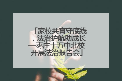 家校共育守底线，法治护航助成长—枣庄十五中北校开展法治报告会