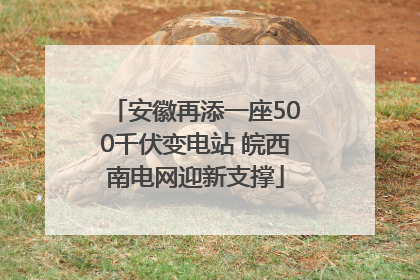 安徽再添一座500千伏变电站 皖西南电网迎新支撑