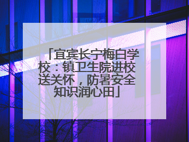 宜宾长宁梅白学校：镇卫生院进校送关怀，防暑安全知识润心田