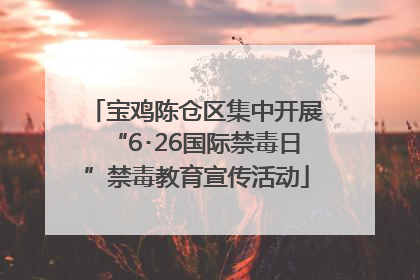 宝鸡陈仓区集中开展“6･26国际禁毒日”禁毒教育宣传活动