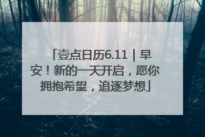 壹点日历6.11｜早安！新的一天开启，愿你拥抱希望，追逐梦想