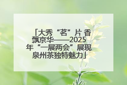 大秀“茗”片 香飘京华——2025年“一展两会”展现泉州茶独特魅力