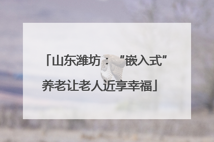 山东潍坊：“嵌入式”养老让老人近享幸福