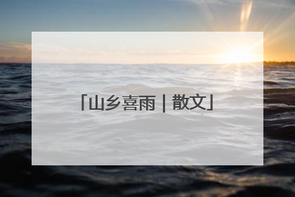 山乡喜雨｜散文