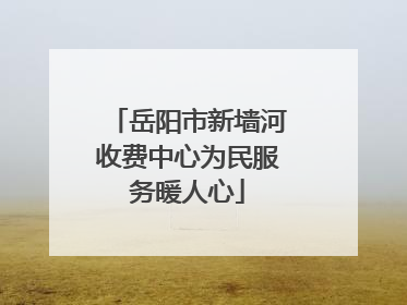 岳阳市新墙河收费中心为民服务暖人心