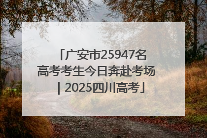 广安市25947名高考考生今日奔赴考场｜2025四川高考