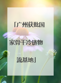 广州获批国家骨干冷链物流基地