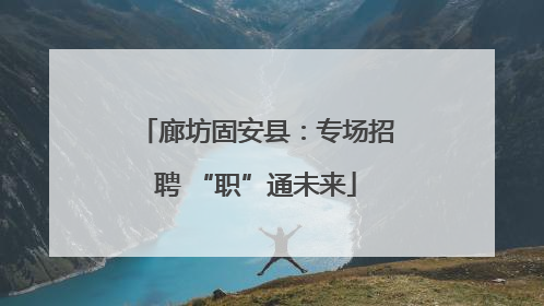 廊坊固安县：专场招聘 “职”通未来
