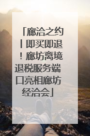 廊洽之约丨即买即退！廊坊离境退税服务端口亮相廊坊经洽会