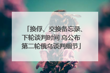 换俘、交换备忘录、下轮谈判时间 乌公布第二轮俄乌谈判细节