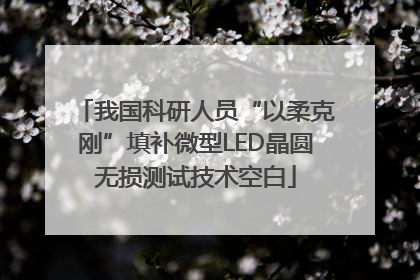 我国科研人员“以柔克刚”填补微型LED晶圆无损测试技术空白