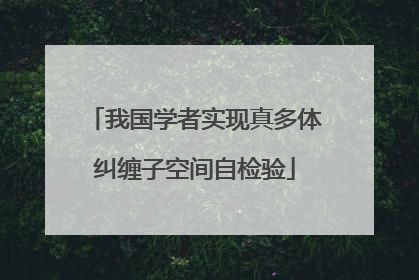 我国学者实现真多体纠缠子空间自检验