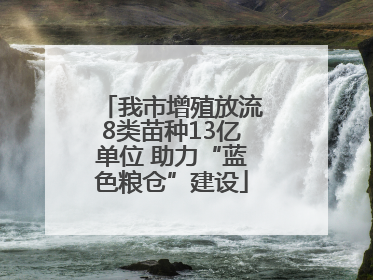 我市增殖放流8类苗种13亿单位 助力“蓝色粮仓”建设