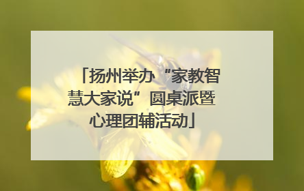 扬州举办“家教智慧大家说”圆桌派暨心理团辅活动