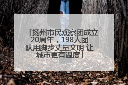 扬州市民观察团成立20周年，198人团队用脚步丈量文明 让城市更有温度