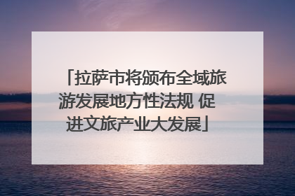 拉萨市将颁布全域旅游发展地方性法规 促进文旅产业大发展
