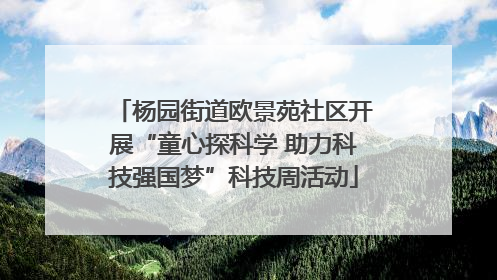 杨园街道欧景苑社区开展“童心探科学 助力科技强国梦”科技周活动