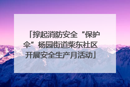 撑起消防安全“保护伞”杨园街道柴东社区开展安全生产月活动