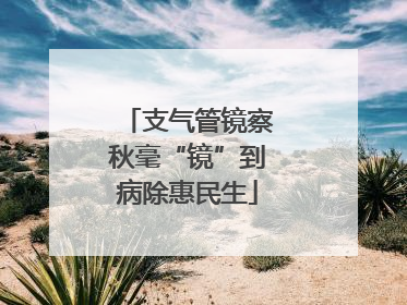 支气管镜察秋毫“镜”到病除惠民生