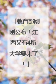 教育部刚刚公布！江西又有4所大学要来了！