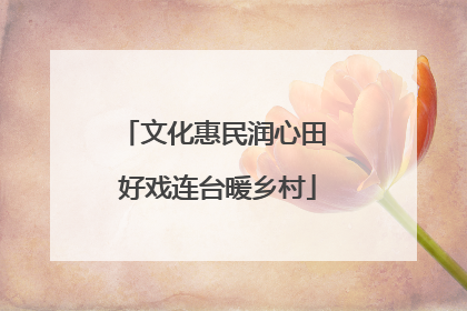 文化惠民润心田 好戏连台暖乡村